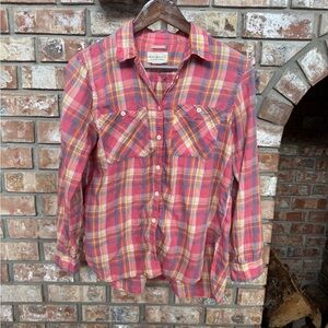 Denim & Supply Ralph Lauren Plaid Button Down Shirt - Red and Yellow